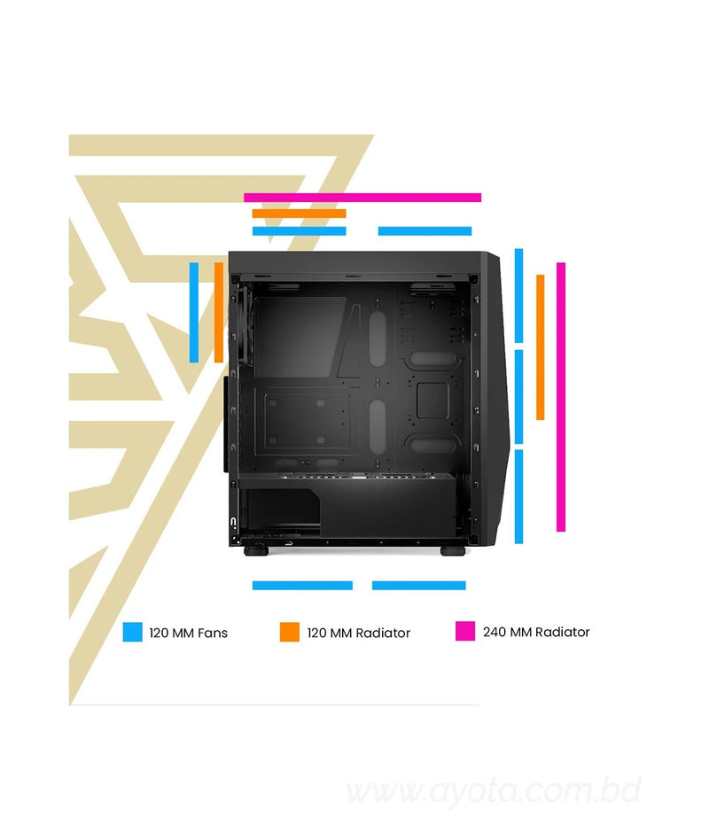 Gamdias ARGUS E1 Mid-Tower Cabinet RGB Desktop Gaming Case-Best Price In BD  
