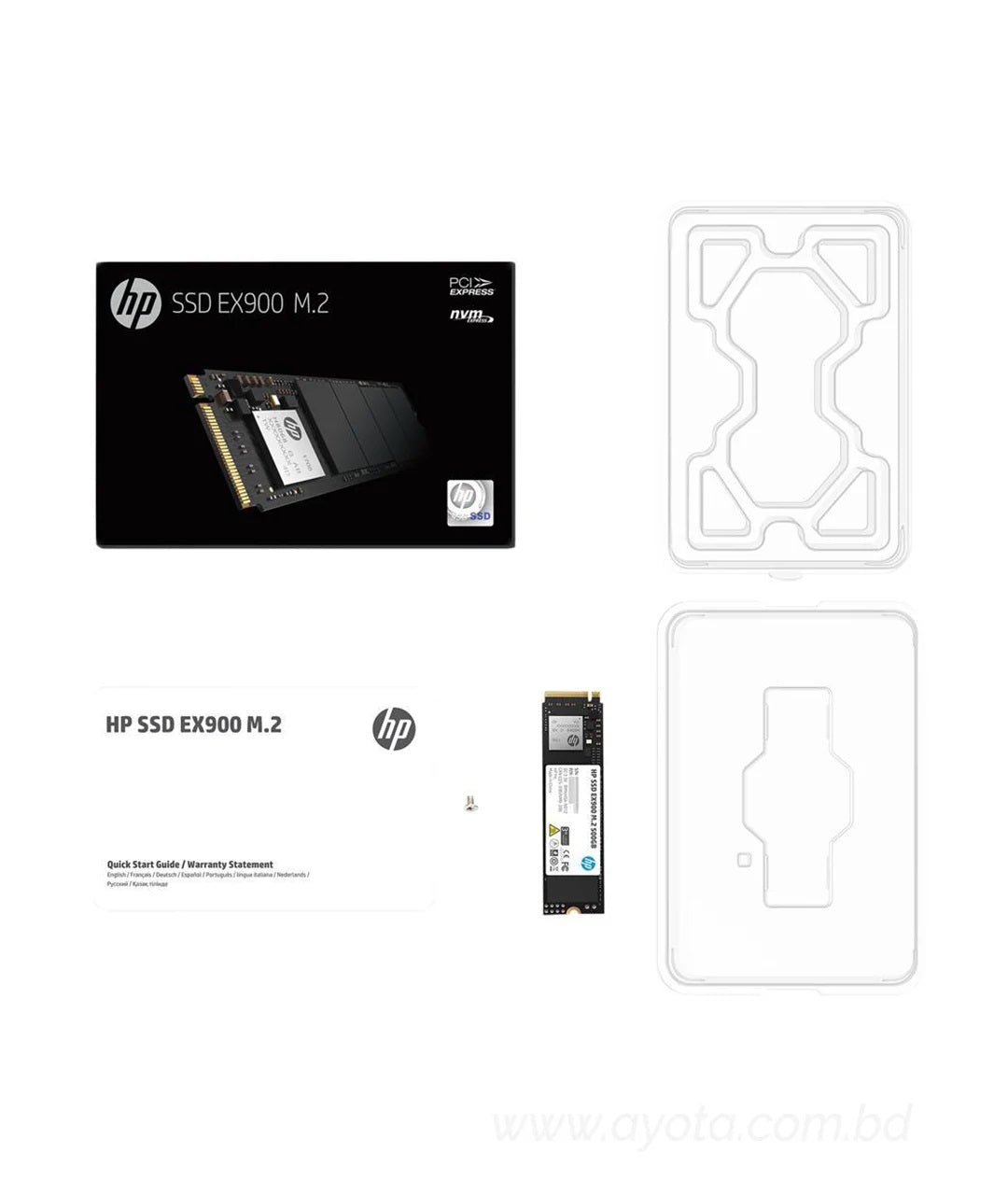 HP EX900 M.2 250GB PCIe 3.0 x4 NVMe 3D TLC NAND Internal Solid State Drive (SSD)