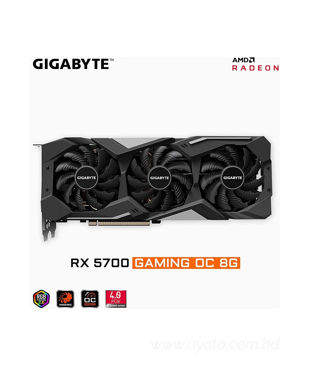 GIGABYTE Radeon RX 5700 GAMING OC 8G Graphics Card, PCIe 4.0, 8GB 256-Bit GDDR6, GV-R57GAMING OC-8GD Video Card