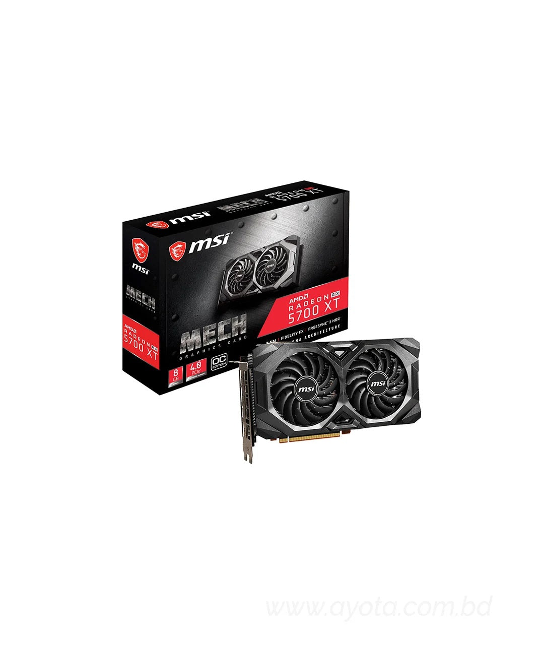 MSI Radeon RX 5700 XT DirectX 12 RX 5700 XT MECH OC 8GB 256-Bit GDDR6 PCI Express 4.0 HDCP Ready Video Card