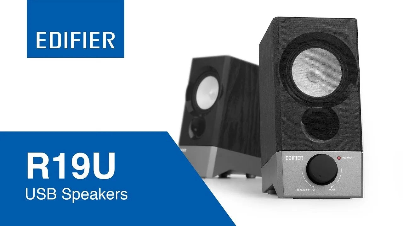 Edifier R19U Compact 2.0 Speakers Powered by USB Supports Windows 10 and Mac OS X 10.12 Sierra